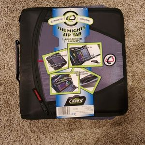 The Mighty Zip Tab Case it 3 Ring Binder 3" Capacity Black Notebook